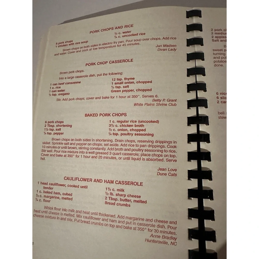 OASIS TEMPLE 100 Years of Shriners in the Carolinas Cookbook 1995 VTG Spiral Bnd
